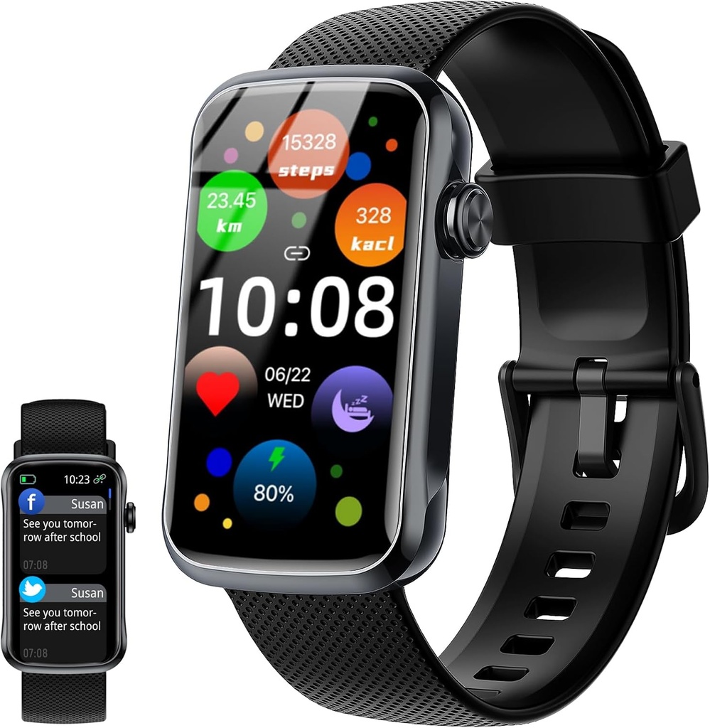 Smart Watch, 1.47" 24 Sport Modes ile Erkekler için HD Smartwatch, IP68 Su Fitnessu 7/24 Heart Rate/Sleep/SpO2 Monitor, Step Tracker, Pedometre, Android iOS için Grafik