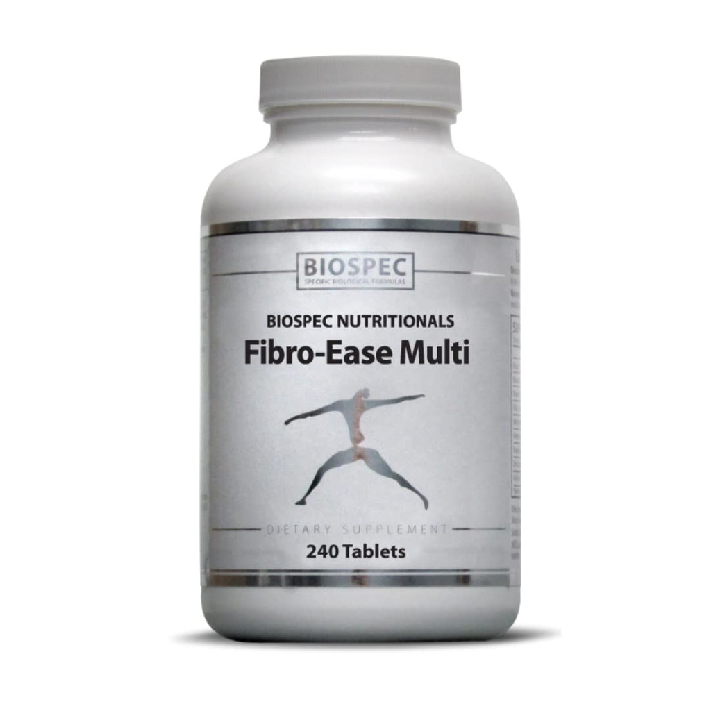 BIOSPEC NUTRITIONALS Fibro-Ease Multi - Περιέχει Ουσιώδεις Βιταμίνες & Ορυκτά - Υποστήριξη Παραγωγή Ενέργειας & Γενική Υγεία (240 Κάψουλες)