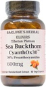 Barlowe's Herbal Elixirs Sea Buckthorn Extract | CyanthOX 30TM | 600 mg per Capsule | Skin, Immune, & Digestive Support | 60 Vegan Capsules | Glass Şişeli