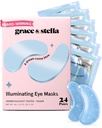 lütuf ve stella Ödülü Göz Maskesi Karanlık Çemberleri Azaltıyor, Puffy Eyes, Undereye Bag, Wrinkles, Gel Under Eye Patches, Doğum Günü Hediyeleri - Vegan Cruelty-Free Self Care (24 Pairs, Blue)