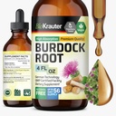 BIO KRAUTER Burdock Root Tincture - Antioksi Support Liquid Supplement - Burdock Kökleri - Alkol ve Şeker Ücretsiz - Vegan 4 Fl.Oz.