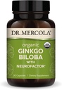 Dr. Mercola Organik Ginkgo Biloba with NeuroFactor - Supports Brain Health - Standardized Ginkgo Leaf Extract - Polyol-Rich Kahve Meyvesi - 30 Capsules