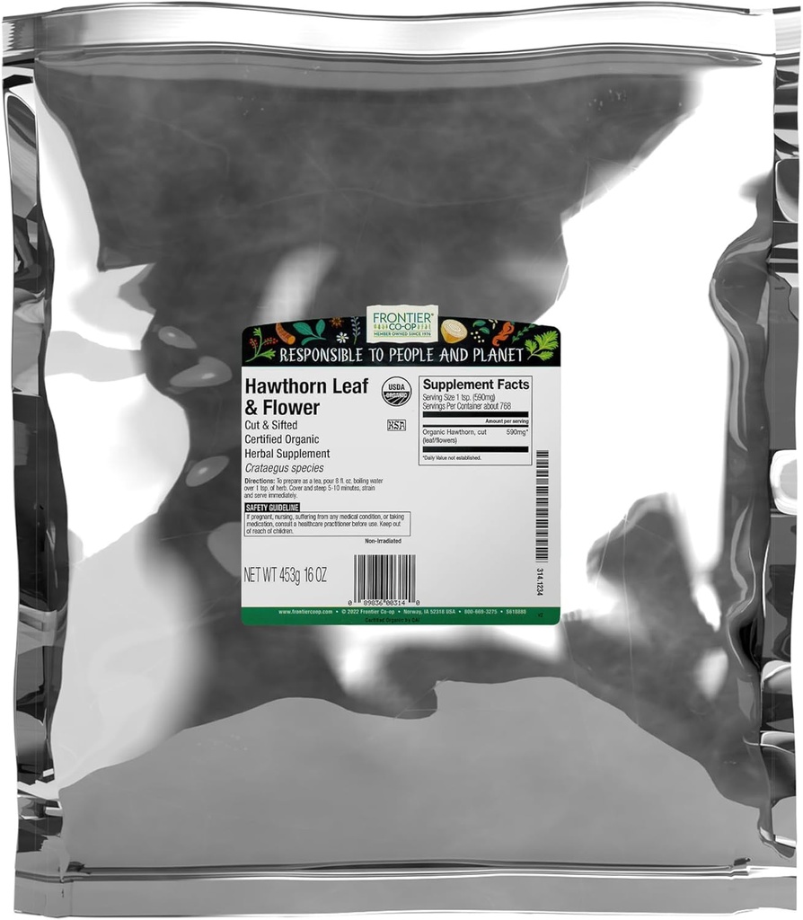 Frontier Co-op Organik Cut & Sifted Hawthorn Herb 1lb