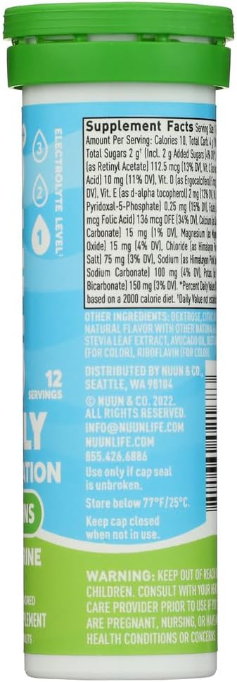 Nuun Vitaminleri: Elektrolyte + Vitaminler İç Tabletler, Tangerine Lime, 12 Kont (Görünen 5)