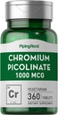 Piping Rock Chromium Picolinate 1000 Live | 360 Tablet Pills | Vegetarian, Non-GMO, Gluten Free Supplement Supplement