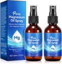 Magnezyum Yağı, Ayaklar için Saf Magnezyum Yağı,% 100 Doğal ve Magnezyum Organik Yapıştırıcı Cam Şişe, Absorb & Use, Topical Magnezyum Oil (4 Fl Oz,Pack of 2)