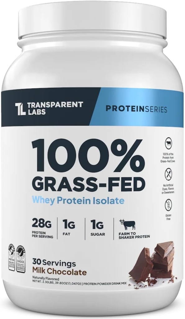 Gap Labs Grass-Fed Whey Protein Isolate - Doğal Flavored, Gluten Free Whey Protein Tozu hizmet başına 28g Protein ve 9 amino asit - 30 Hizmet, Çikolata Sütü