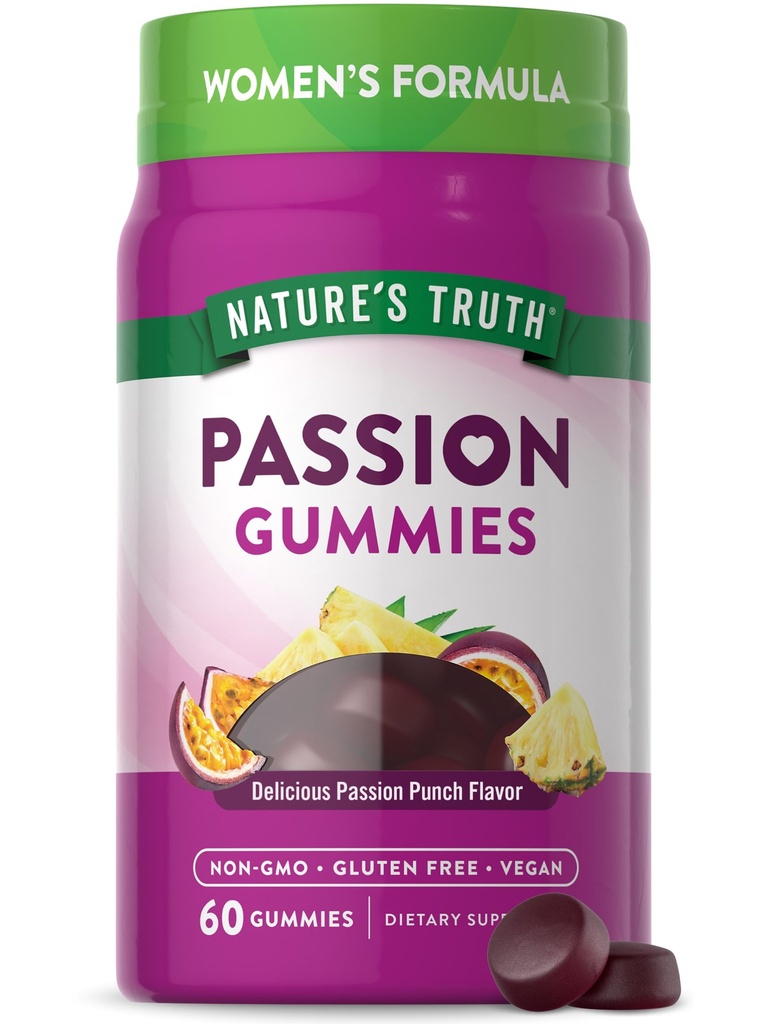 Nature's Truth Passion Gummies | Horny Goat Weed with Maca for Women | 60 Count | Passion Flavor | Vegan, Non-GMO & Gluten Free