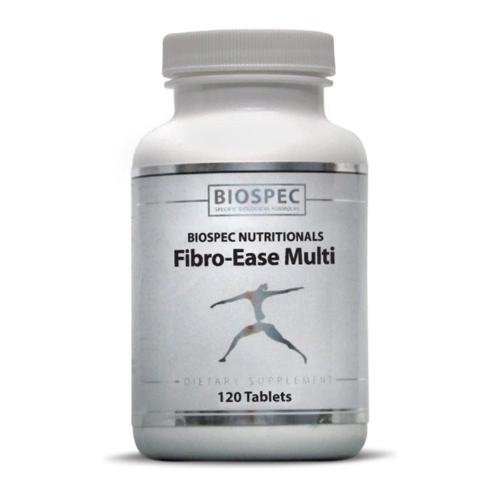 BIOSPEC NUTRITIONALS Fibro-Ease Multi - Περιέχει Ουσιώδεις Βιταμίνες & Ορυκτά - Υποστήριξη Παραγωγή Ενέργειας & Γενική Υγεία (120 Κάψουλες)