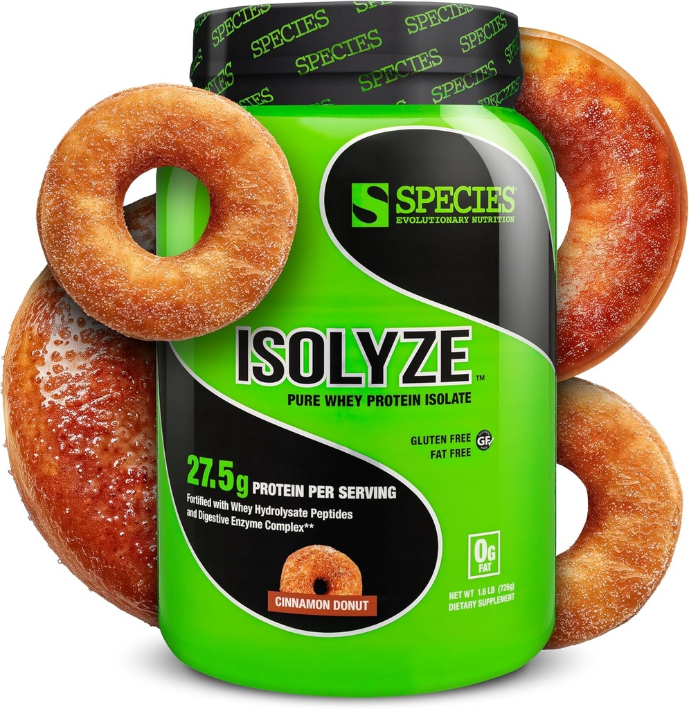 Tür Beslenme Isolyze Whey Protein Tozu, 100 Whey Isolate for Muscle Building, 27.5g Protein Per Scoop, No Sugar & Low Fat (Cinnamon Donut, 22 Hizmet)