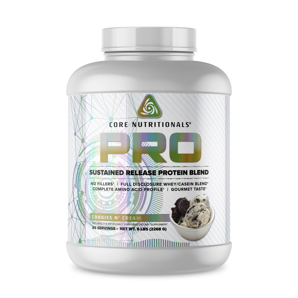 Core Nutritionals Pro Sustained Release Whey proteini | Digestive Enzymes | 25g Protein, 2g Carbs | No Fillers | 5 Pound (Kurlar N Krem)