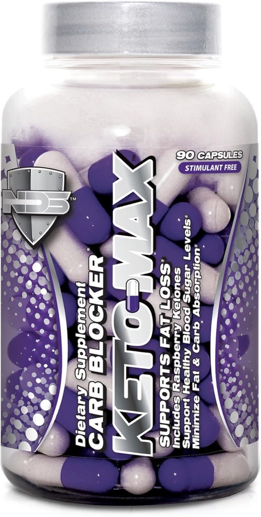 NDS Beslenme Keto-Max - Carbohidrat ve Fat Blocking Diyetsel Supplement with Chromium - Stimulant Free Fat Burner for A More Toned and Fit Body - 90 Capsules