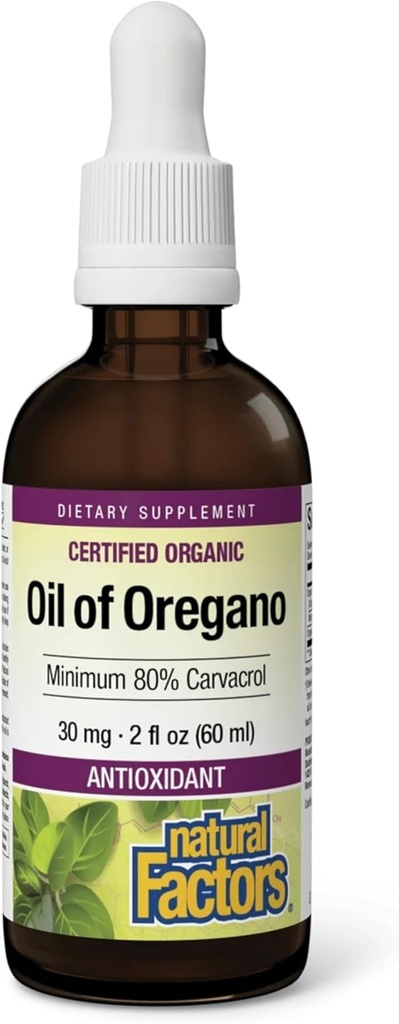 Oregano'nun Doğal Faktörleri - Immune Desteği için Sıvı Antioksi Support Supplement - Easy Swallow Health Supplement with Non-GMO & Gluten-Free Formula - 2 fl oz (375 hizmet)