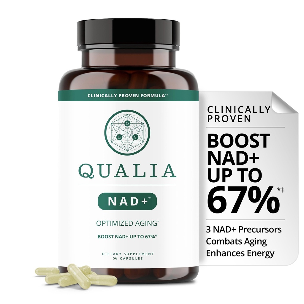 Qualia NAD Supplement – Klinik olarak NAD+'ı% 67'ye kadar artırmak için çabaladı. Enerji, Focus. Elite NAD+ ATM Malzemeler Nicotinamid Riboside (NIAGEN), Niacin, Niacinamid (1 Ay Supply)
