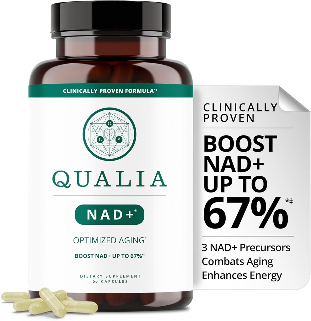 Qualia NAD Supplement – Klinik olarak NAD+'ı% 67'ye kadar artırmak için çabaladı. Enerji, Focus. Elite NAD+ ATM Malzemeler Nicotinamid Riboside (NIAGEN), Niacin, Niacinamid (1 Ay Supply)