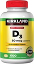 Kirkland Ekstra Kuvvet D3 50 mcg., 600 Softgels (2 Pack)