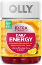 OLLY Extra Strength Daily Energy Gummy, Caffeine Free, 1000mcg B12, CoQ10, Goji Berry, Yetişkin Chewable Supplement, Berry Yuzu Flavor - 60 Count Count Count Count