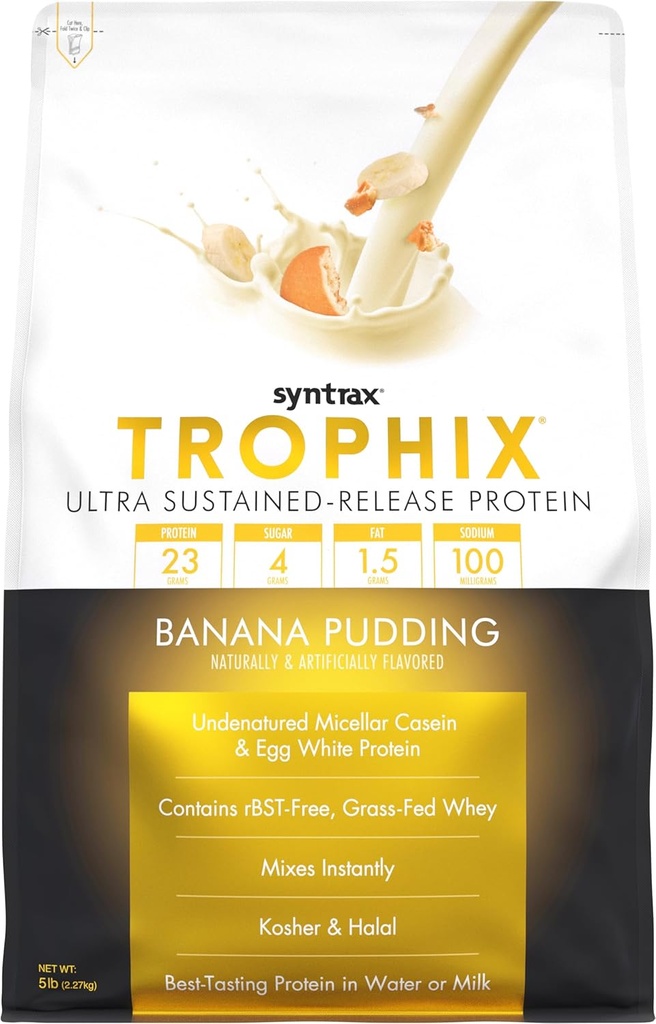 Τρόφιξ διατροφής Syntrax, Ultra Content-Release Protein Powder Blend, Μπανάνα Pudding, 5 lbs.