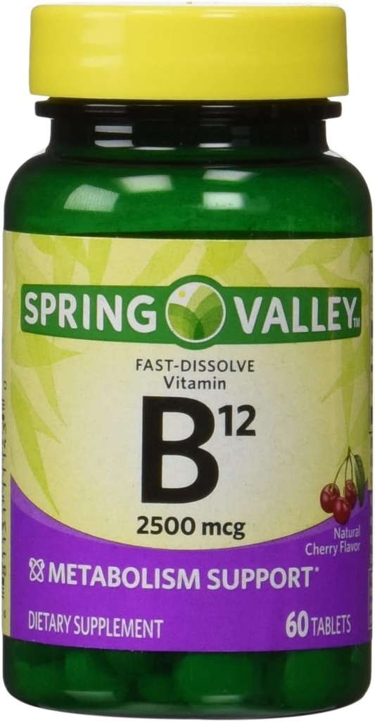 Ανοιξιάτικη Κοιλάδα - Βιταμίνη B-12 2500 mcg, Υπογλώσσια, 60 Microlozenges