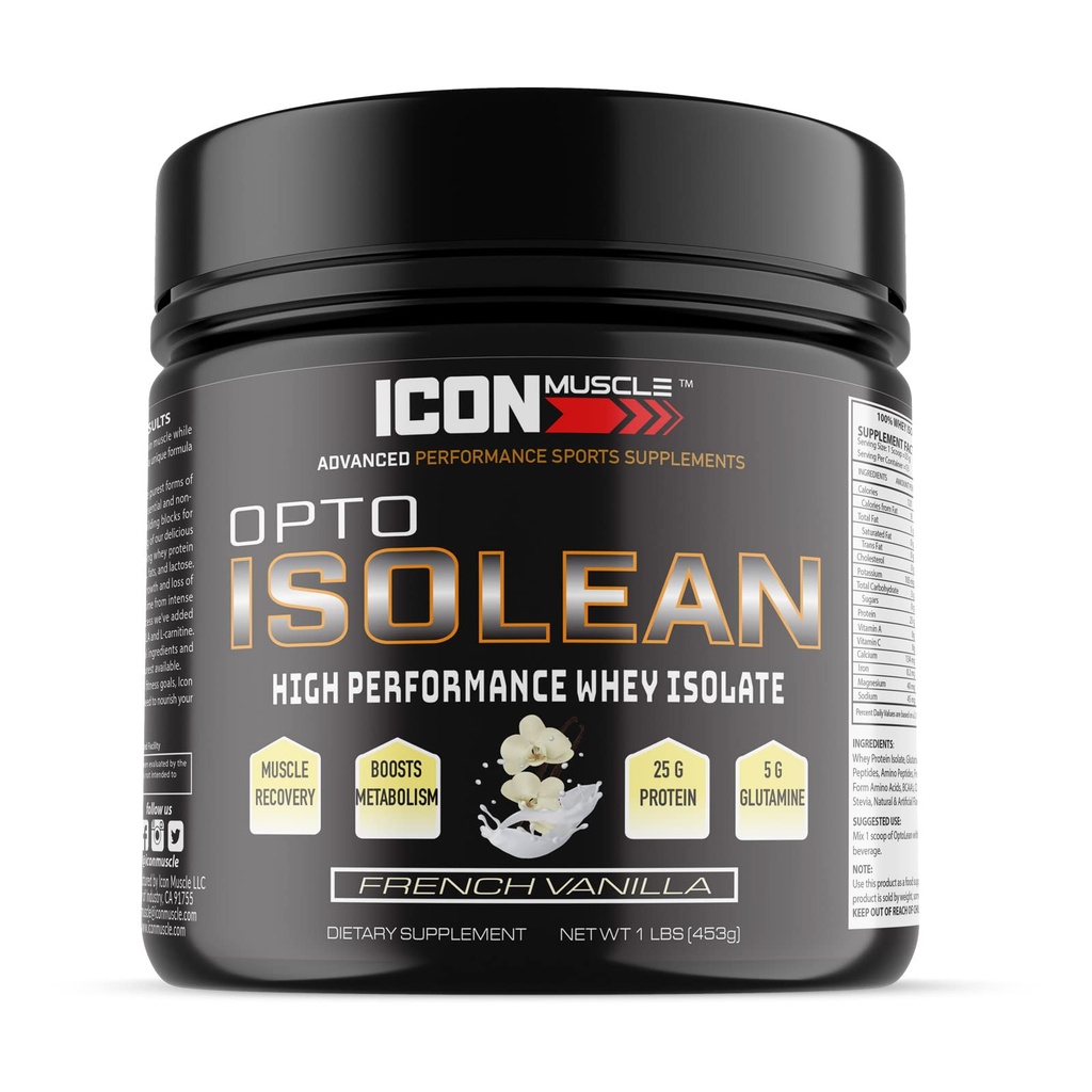 Isolean Whey Protein Isolate Toz, Vanilla, Chocolate, Strawberry, Cookies & Cream, Salted Caramel, Chocolate Peanut Butter, 1 Pound (Vanilla)