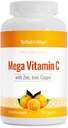 Nutri-Align Mega Vitamin C | 120 Yüksek Güç Vitamini C 1000 mg Capsules - C ve çinko, Iron & Copper Supplement | VIT C Supplements | Gluten & Sugar Free | Güçlü Antioksidan