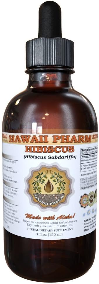 Hawaii Pharm Нibiscus Liquid Extract, Βιολογικό Нibiscus Flowers (Нibiscus Sabdariffa) Συμπλήρωμα απόχρωσης 4 oz