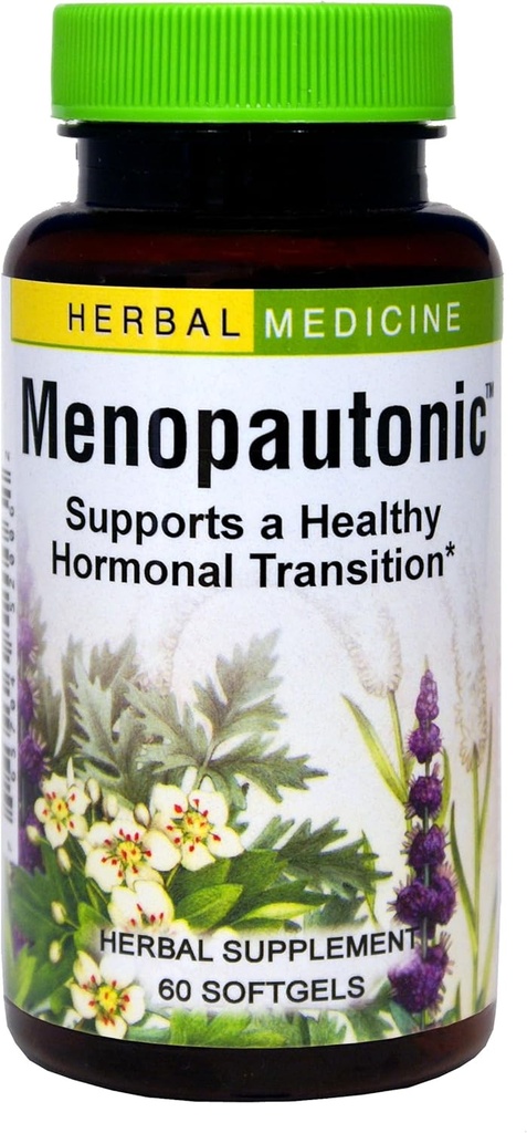 Herbs Etc. Menopautonic - Sağlıklı Hormonlar Destek - Menopausal Health Supplement with Chastetree Berry, Black Cohosh & Ginseng - Supports Ovary Health & Vaginal Walls - 60 Softgels (60 Hizmet)
