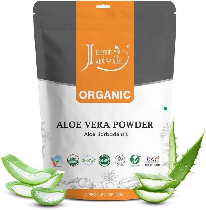 Sadece Jaivik 100% Organik Aloe Vera Toz - 227g /0.5 LB USDA Organik sertifikalı (Aloe Barbadensis)