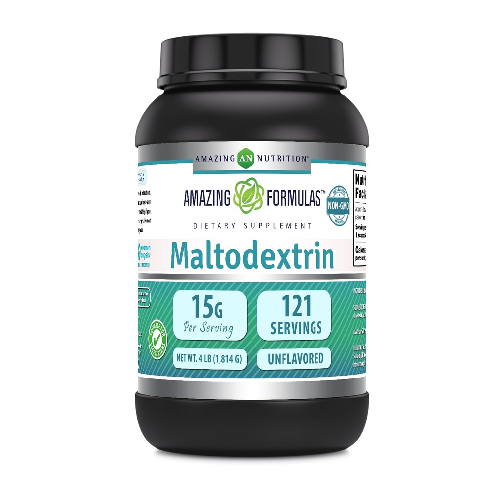 Amazing Formulas Maltodextrin | 15 Grams Per | 121 Servisler | 4 Lb Toz Supplement | ABD'de Yapıldı