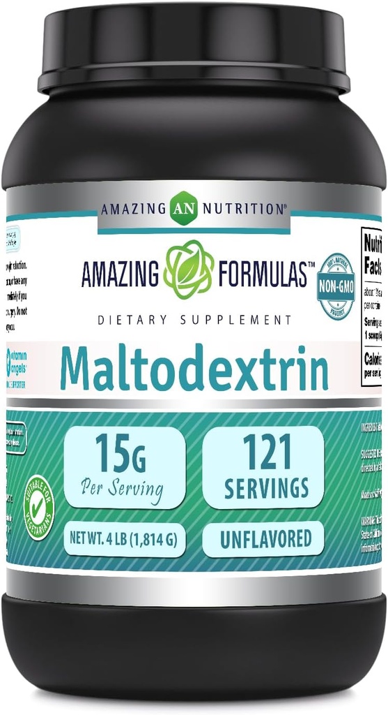 Amazing Formulas Maltodextrin | 15 Grams Per | 121 Servisler | 4 Lb Toz Supplement | ABD'de Yapıldı