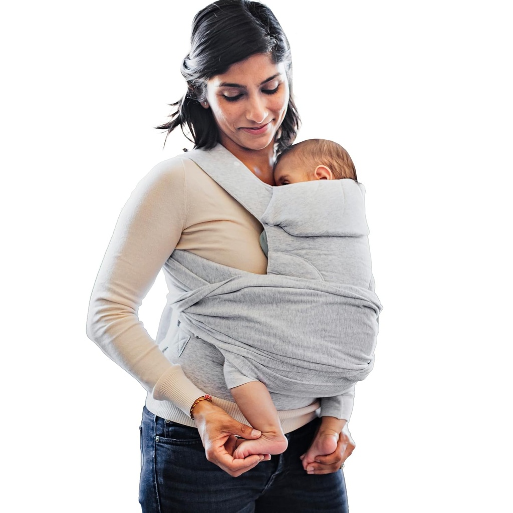 Boppy ComfyGrow Baby Carrier, 7-35lbs, Dove Gray, Newborn to Toddler με 3 θέσεις μεταφοράς, 3-stage ρυθμιζόμενη θέση και την υποστήριξη κεφαλής, βαμβακερό ύφασμα