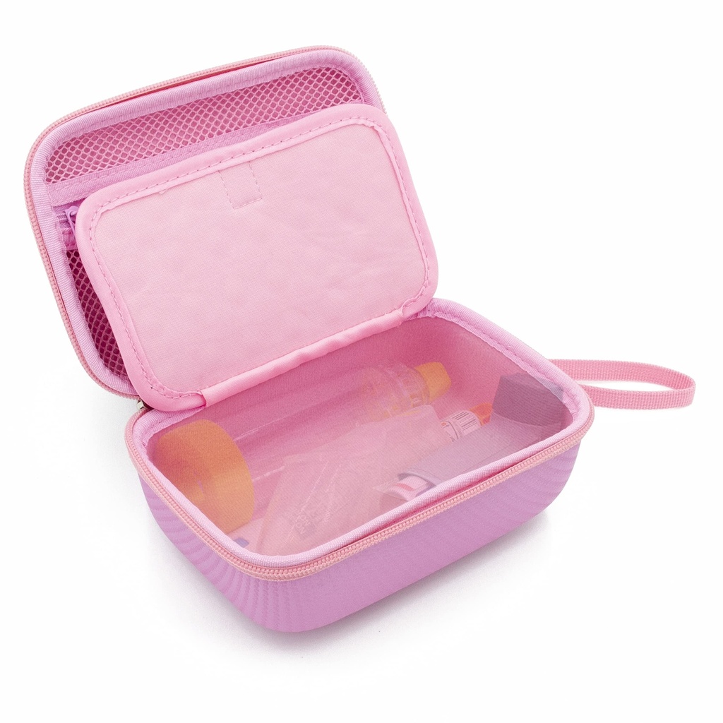 CASEMATIX Pink Travel Case Bag, Asthma Inhaler, Maskeler, Spacer - Case Only Only