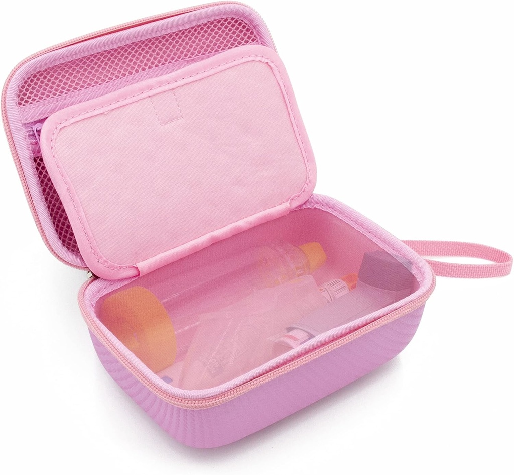 CASEMATIX Pink Travel Case Bag, Asthma Inhaler, Maskeler, Spacer - Case Only Only
