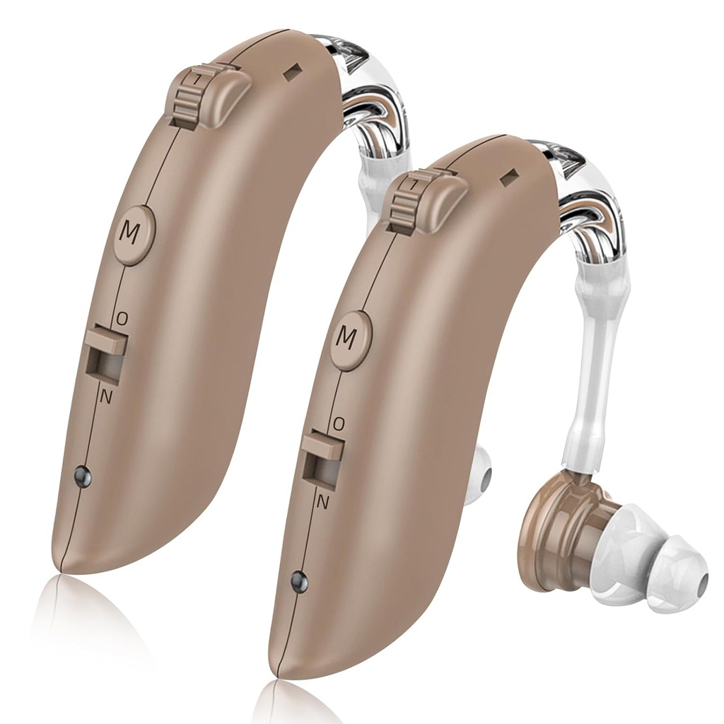 Seniors Severe İşitme Kayıpları için Yüksek Raporlama Yardımları - 1 Pair of Device İşitme Aids, Comfort Design İşitme Yardımları, Gürültü Cancelling (Beige) ile Yaşlılar için İşitme Yardımları (Beige)