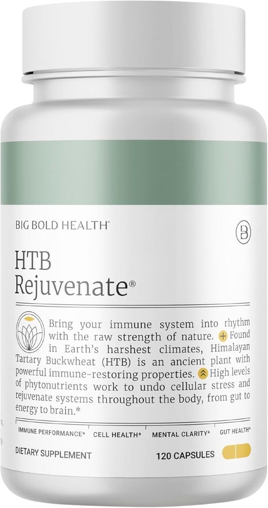 Big Bold Health HTB Rejuvenate - Immune Support Supplement with Himalaya Tartary Buckwair - 2 Ay Supply - Polyol Rich Formula - Gluten Free, Dairy Free, Non-GMO (120 Capsules)
