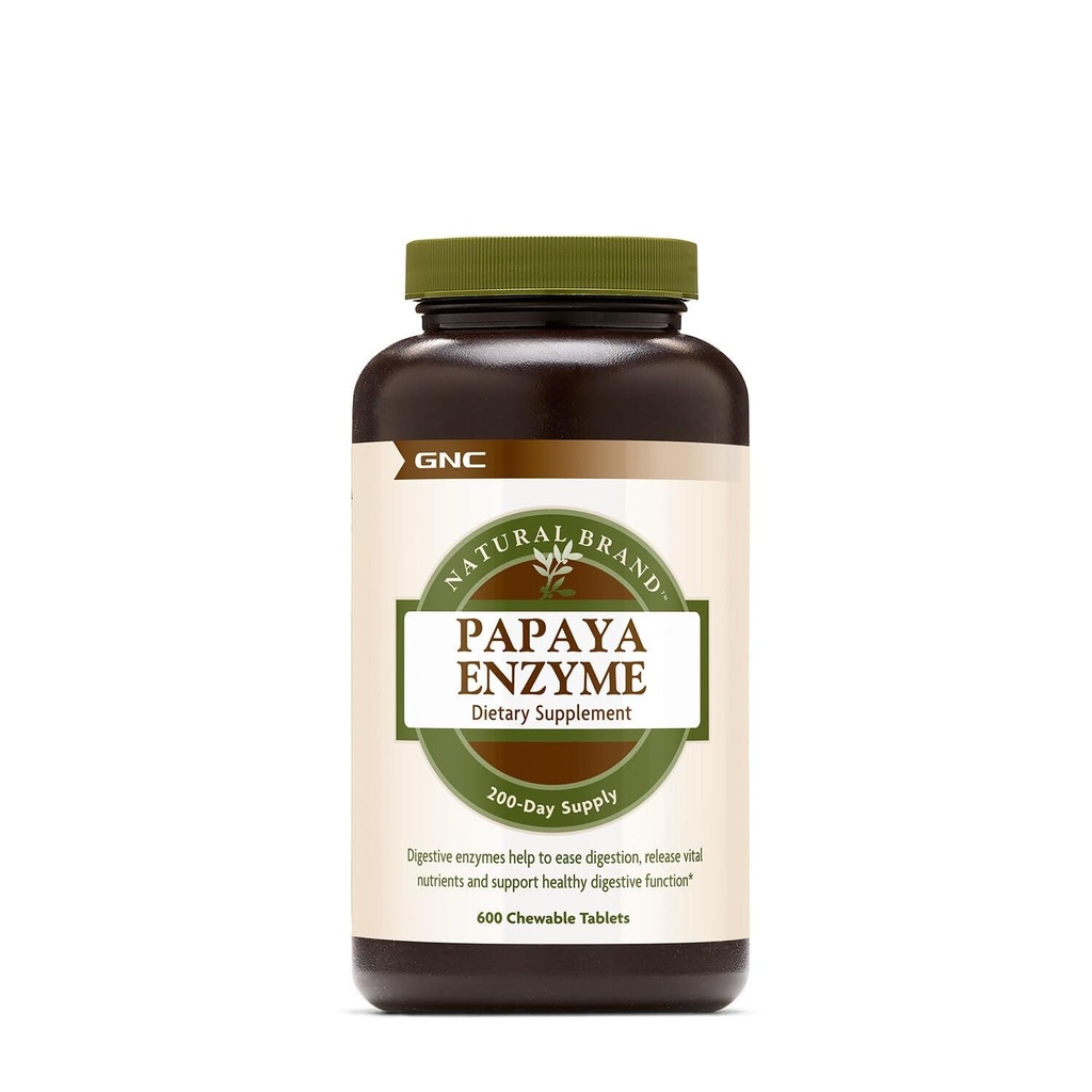 GNC Natural Brand Papaya Ένζυμο, Υποστηρίζει Υγιεινή Πειθαρχική λειτουργία, 600 δισκία