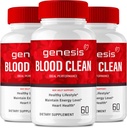 Genesis Blood Clean Capsules - Σύνθετη Φόρμουλα συμπλήρωμα για τη μέγιστη δύναμη - Φυσικό καθαριστικό δοχείο αίματος, GenesisBlood Καθαρά χάπια, GenesisBloodClean Pastillas Κριτικές (3 Pack)
