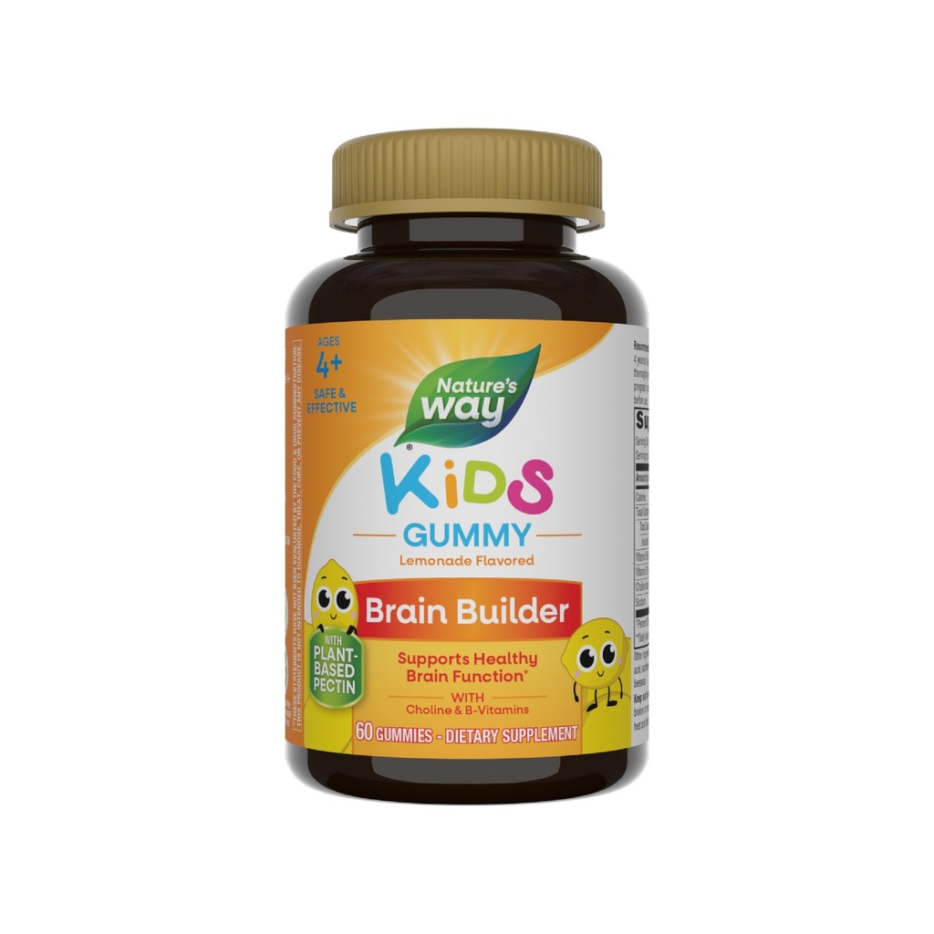 Ο τρόπος της φύσης παιδιά Gummies συμπλήρωμα εγκεφάλου, υποστηρίζει υγιή εγκεφαλική λειτουργία *, λεμονάδα Γεύση, 60 Gummies