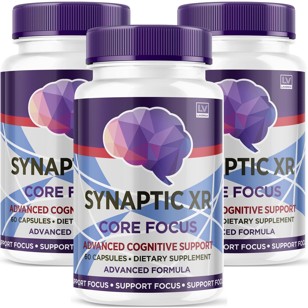 (3 Pack) Synaptic XR Capsules, SynapticXR, Synaptic XR Core Focus, Synaptic XR Brain Caps, Synaptic XR, Synaptic XR Advanced Formula 180 Capsules for 3 Months