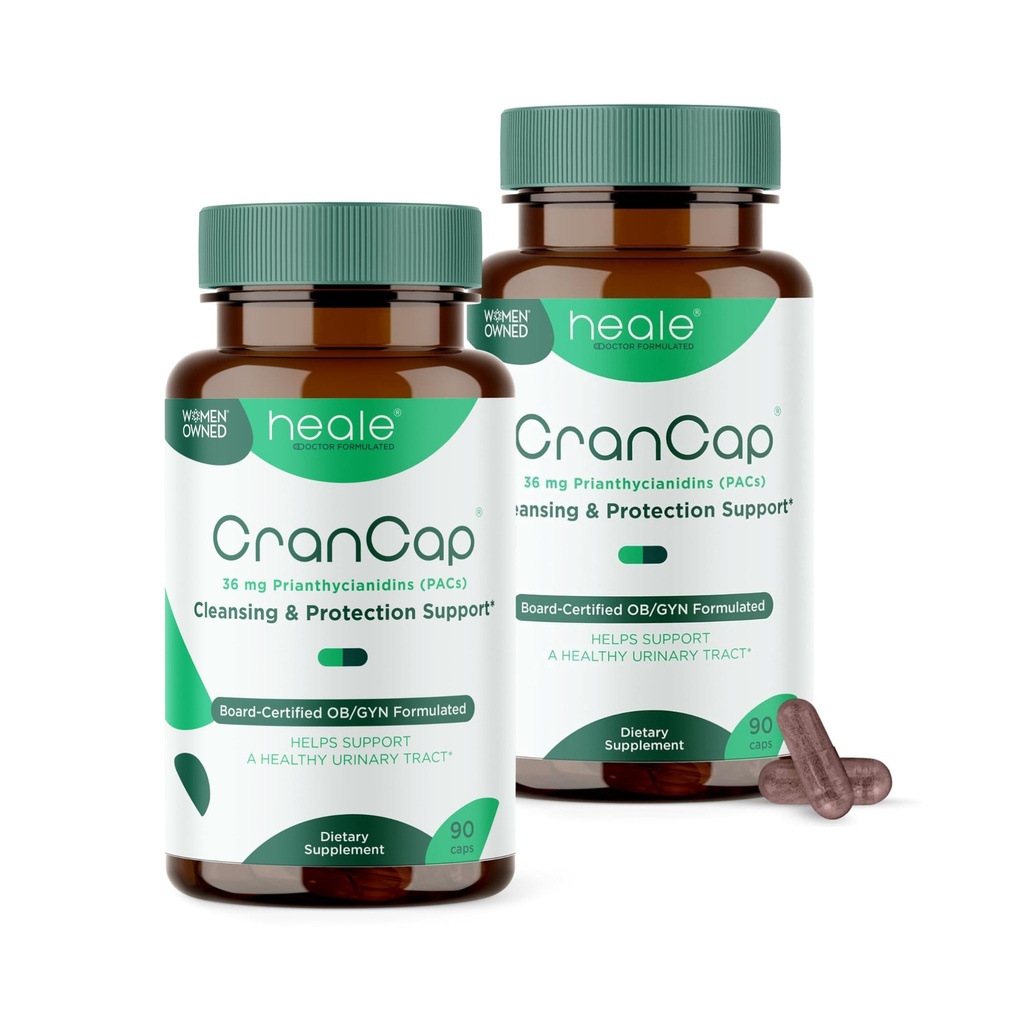 Cranberry Pills - Urinary Tract Health Cranberry Supplement - Potent PACs 36mg - GMO, Vegan, Gluten Free - Heale - 180 Capsules