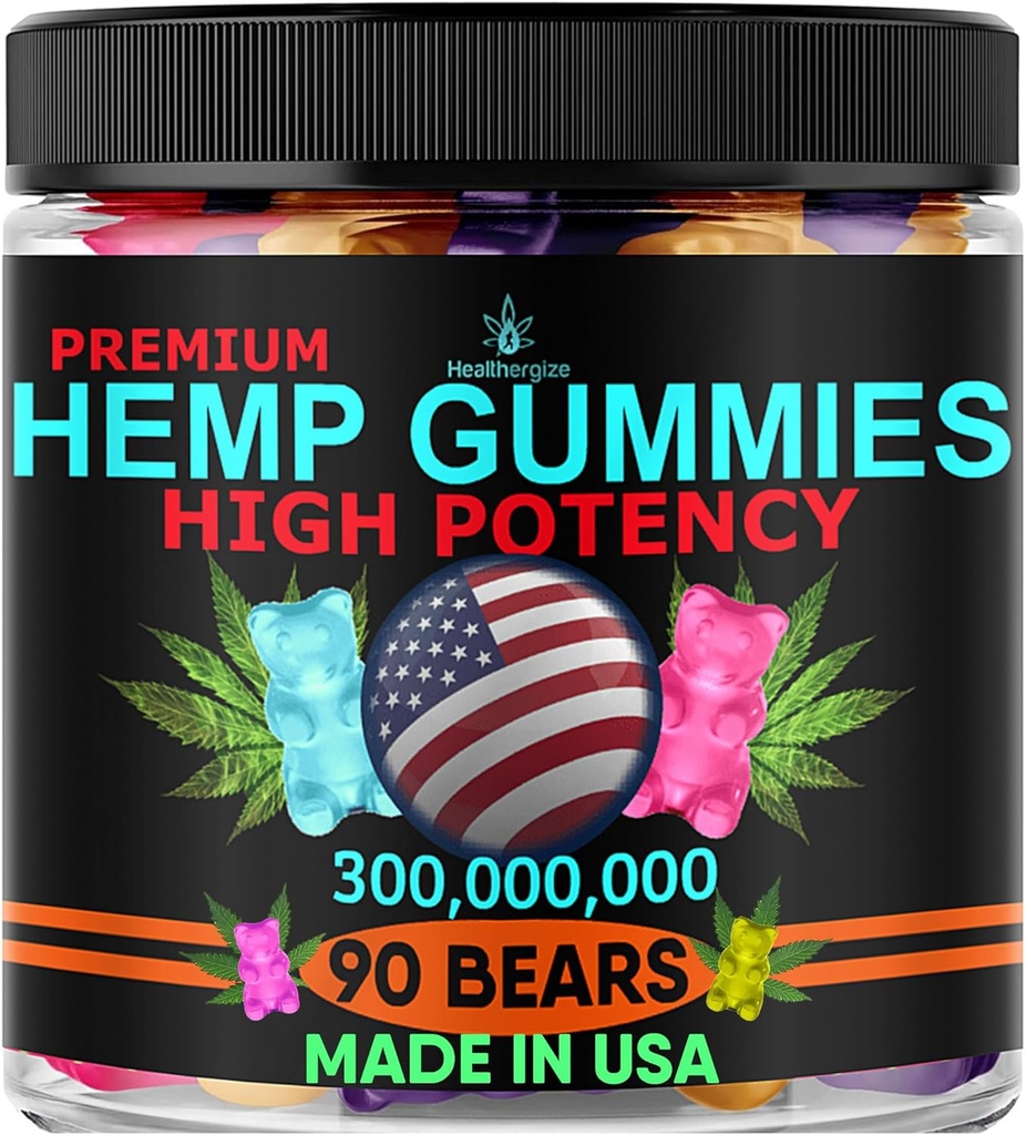 Hemp Gummy Edibles Calm Sleep- Support Peace and Relaxation-High Strength, Tasty Fruity Flavors- Made in USA