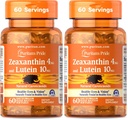 Puritan's Pride Zeaxanthin 4 mg with Lutein 10mg, Supports Health Eyes and Vision*, 60 ct (Pack of 2)