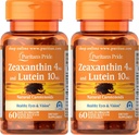 Puritan's Pride Zeaxanthin 4 mg with Lutein 10mg, Supports Health Eyes and Vision*, 60 ct (Pack of 2)