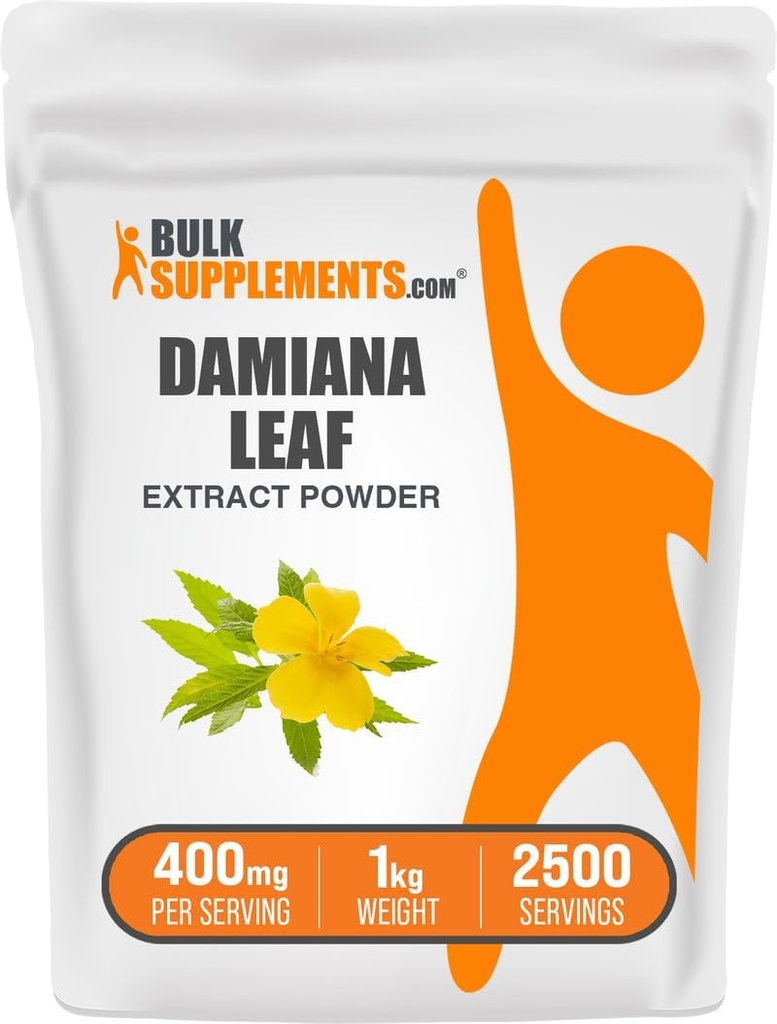 BulkSupplements.com Damiana Extract Toz - Damiana Supplement, Herbal Supplement - Vegan & Gluten Free, 400 mg per Service, 1 kg (2.2 lbs) (Pack of 1)