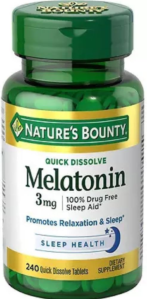 Nature's Bounty Melatonin 3 mg Tablets 120 Tablets (Pack of 2)