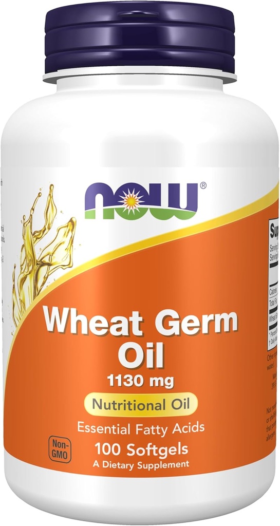 Şimdi Gıdalar Tamamlar, Buğday Germ Oil 1,130 mg with Essential Fatty Acids (EFAs), Beslenme Petrol, 100 Softgels