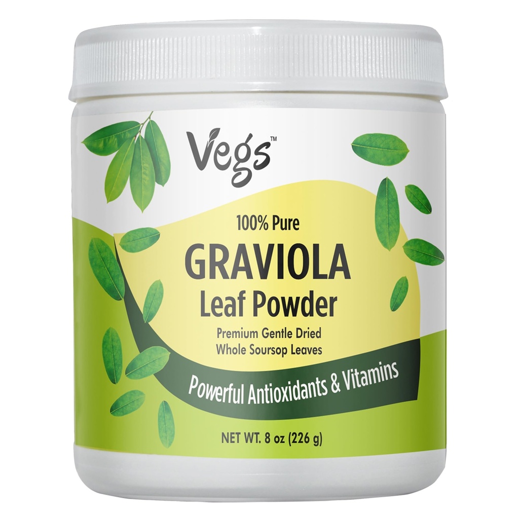 Graviola Soursop Leaf Powder - Η Ενιαία Προέλευση, Αληθινή Πράσινη, Βιολογική Graviola Φύλλα Σκόνη - Απαλή Αποξηραμένη & Υψηλή Ικανότητα Λουλούδι με Ισχυρά Αντιοξειδωτικά, Βιταμίνες – Χωρίς Ζάχαρη, Μη ΓΤΟ, 8 oz