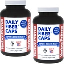 Yerba Prima Daily Fiber Formula - 180 kapaklar ( 2) - ► ve Çözülemeyen Diyet Fiber Supplement - Kolon Temiz - Gut Health - Vegan, Non-GMO, Gluten-Free-Free