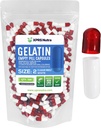 XPRS Nutra Boyutu 2 Boş Kapsüller - 500 Kont Boş Gelatin Capsules - Pills DIY Capsule - Pure Bovine Pill Gel Caps For Do-It- Yourself Supplements (Clear Red/White)