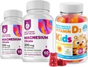 Çocuklar için D Gummies &Adults 2000 IU ve Magnezyum Gummies - sağlıklı Vitamin D3 Supplements 1000IU - Vejetary Gelatin-Free Immune Support with Sugar-Free Magnezyum Calm Chews for Kids&Adults